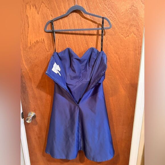 Alfred Angelo Blue Satin Cocktail dress size 8 - Picture 2 of 11